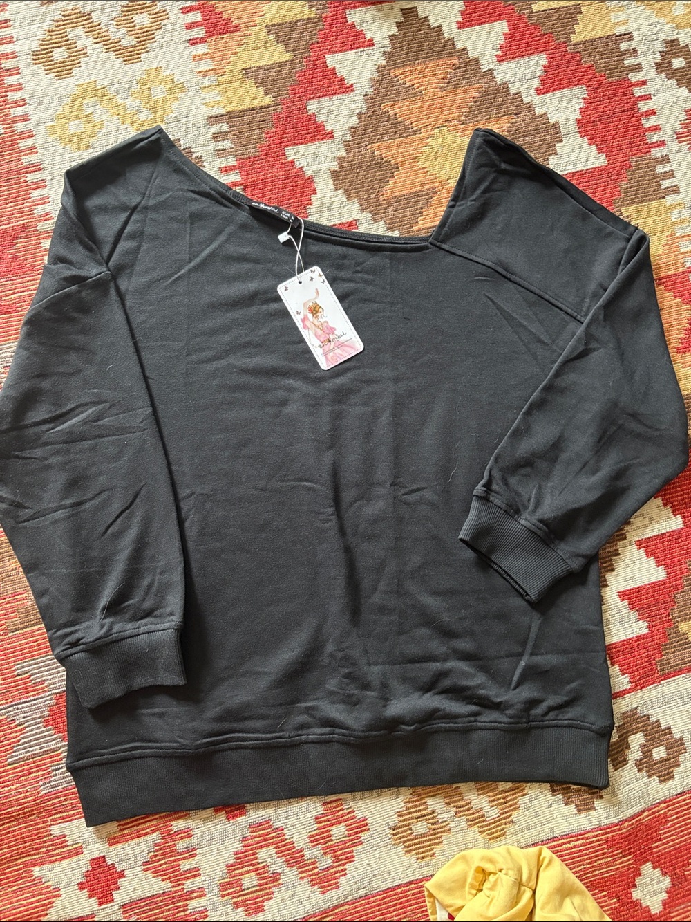 Oversized Women’s Black Boatneck Sweater
